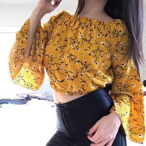 Flair Sleeve Crop Top